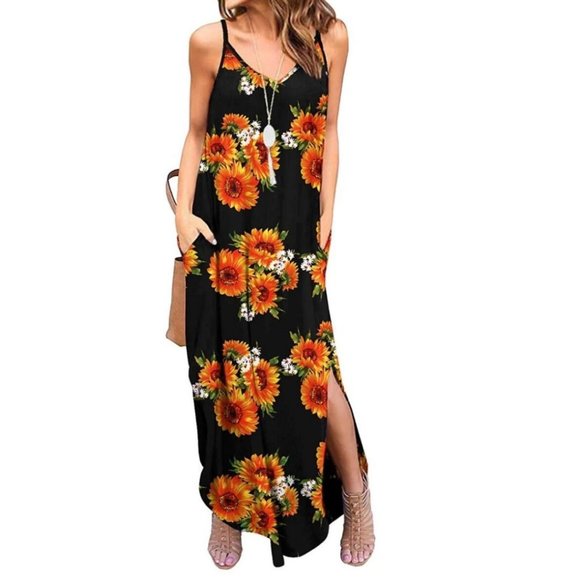 Floral Print Maxi Sling Dress - Picture 1 of 4